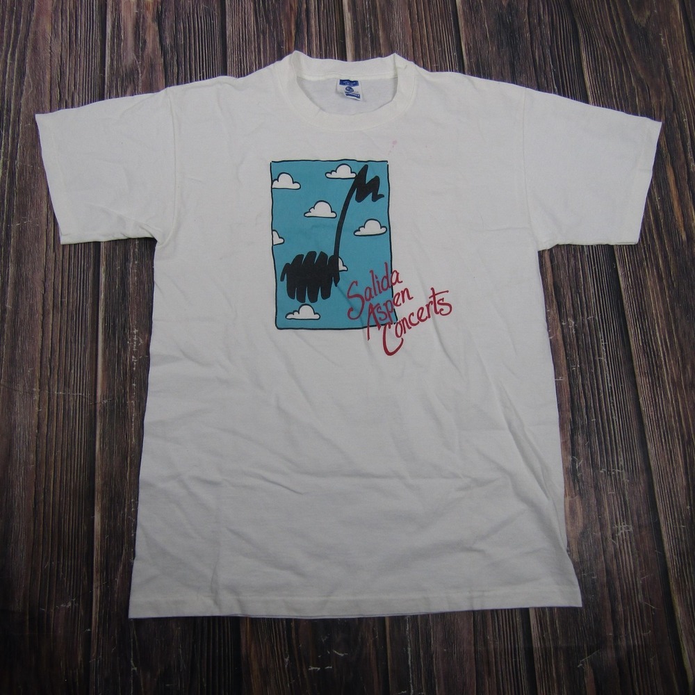 Vintage RP Salida Aspen‎ Concerts Shirt Mens Large White Single Stitch USA